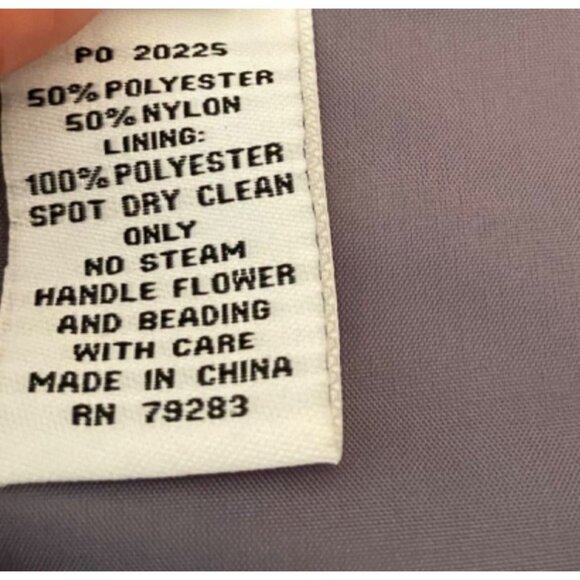 Alex Evenings Formal Midi Dress Tiered Cap Sleeve Lavender Size 14 - Picture 4 of 11